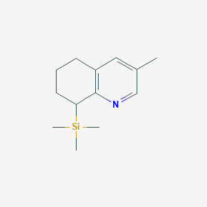 molecular formula C13H21NSi B8498917 5,6,7,8-Tetrahydro-8-trimethylsilyl-3-methylquinoline CAS No. 90298-21-8