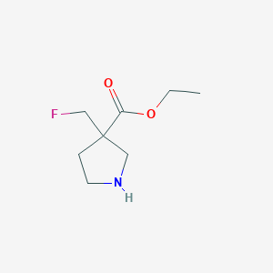 molecular formula C8H14FNO2 B8498922 Ethyl 3-(fluoromethyl)pyrrolidine-3-carboxylate 