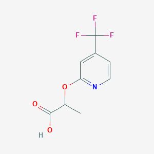 molecular formula C9H8F3NO3 B8499035 Propanoic acid, 2-[[4-(trifluoromethyl)-2-pyridinyl]oxy]- 