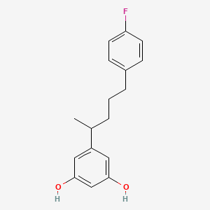 molecular formula C17H19FO2 B8499040 5-[5-(4-Fluorophenyl)pentan-2-yl]benzene-1,3-diol CAS No. 52763-26-5