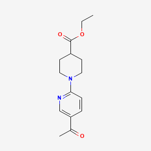 molecular formula C15H20N2O3 B8499099 5'-acetyl-3,4,5,6-tetrahydro-2H-[1,2']bipyridinyl-4-carboxylic acid ethyl ester 