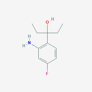 molecular formula C11H16FNO B8499130 3-(2-Amino-4-fluoro-phenyl)-pentan-3-ol 