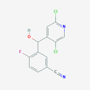 molecular formula C13H7Cl2FN2O B8499154 3-[(2,5-Dichloropyridin-4-yl)(hydroxy)methyl]-4-fluorobenzonitrile CAS No. 820225-02-3
