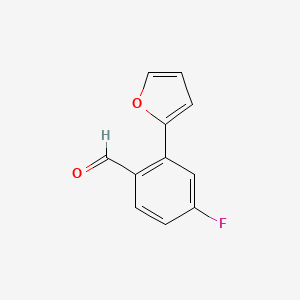 molecular formula C11H7FO2 B8499162 4-Fluoro-2-(furan-2-yl)benzaldehyde 