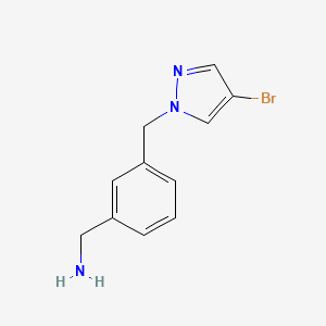 molecular formula C11H12BrN3 B8499182 (3-((4-Bromo-1H-pyrazol-1-yl)methyl)phenyl)methanamine 