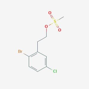 molecular formula C9H10BrClO3S B8499242 2-Bromo-5-chlorophenethyl methanesulfonate 