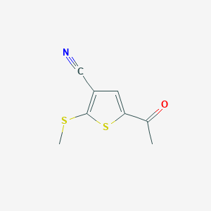 molecular formula C8H7NOS2 B8499255 2-Methylthio-3-cyano-5-acetylthiophene 