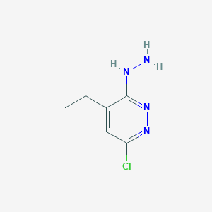 molecular formula C6H9ClN4 B8499320 (6-Chloro-4-ethylpyridazin-3-yl)hydrazine 