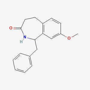 molecular formula C18H19NO2 B8499322 1-Benzyl-8-methoxy-4,5-dihydro-1H-benzo[C]azepin-3(2H)-one 