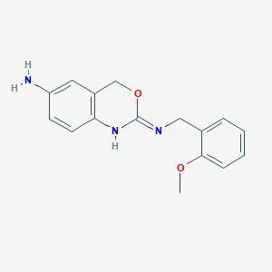 molecular formula C16H17N3O2 B8499328 n2-(2-Methoxybenzyl)-4h-benzo[d][1,3]oxazine-2,6-diamine 