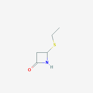 molecular formula C5H9NOS B8499337 4-Ethylthio-2-oxoazetidine 