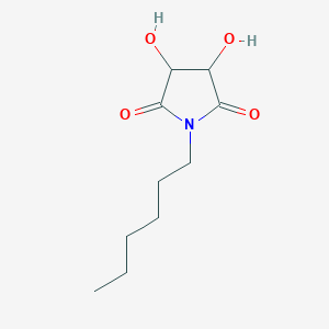 molecular formula C10H17NO4 B8499383 1-Hexyl-3,4-dihydroxypyrrolidine-2,5-dione 
