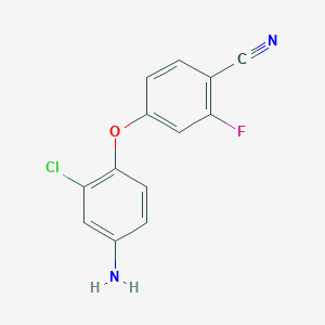 molecular formula C13H8ClFN2O B8499394 4-(4-Amino-2-chlorophenoxy)-2-fluorobenzonitrile 