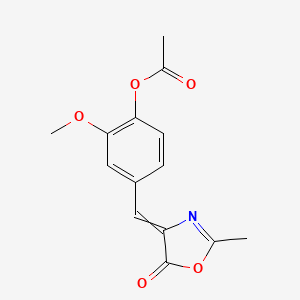 molecular formula C14H13NO5 B8499424 5(4H)-Oxazolone, 4-[[4-(acetyloxy)-3-methoxyphenyl]methylene]-2-methyl- 