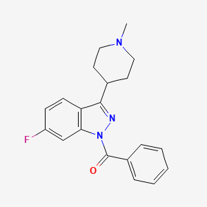 molecular formula C20H20FN3O B8499513 1-benzoyl-6-fluoro-3-(1-methyl-4-piperidinyl)-1H-indazole 