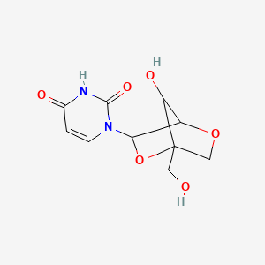 molecular formula C10H12N2O6 B8499521 1-[7-Hydroxy-1-(hydroxymethyl)-2,5-dioxabicyclo[2.2.1]heptan-3-yl]pyrimidine-2,4-dione 
