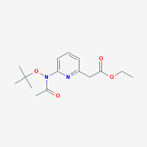 molecular formula C15H22N2O4 B8499538 ethyl 2-{6-[(tert-butoxy)-N-methylcarbonylamino]-2-pyridyl}acetate 
