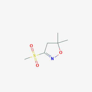 molecular formula C6H11NO3S B8499551 3-Methylsulfonyl-5,5-dimethyl-2-isoxazoline 