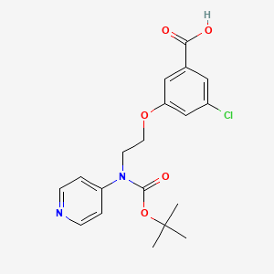 molecular formula C19H21ClN2O5 B8499565 Benzoic acid,3-chloro-5-[2-[[(1,1-dimethylethoxy)carbonyl]-4-pyridinylamino]ethoxy]- 