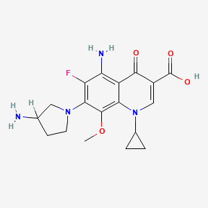 3-Quinolinecarboxylic acid,5-amino-7-(3-amino-1-pyrrolidinyl)-1-cyclopropyl-6-fluoro-1,4-dihydro-8-methoxy-4-oxo-,dihydrochloride