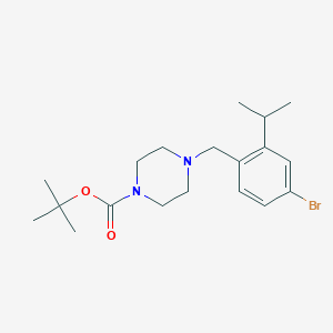molecular formula C19H29BrN2O2 B8499596 Tert-butyl 4-[[4-bromo-2-(propan-2-yl)phenyl]methyl]piperazine-1-carboxylate 
