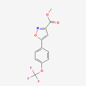 molecular formula C12H8F3NO4 B8499602 Methyl 5-[4-(Trifluoromethoxy)phenyl]isoxazole-3-carboxylate 