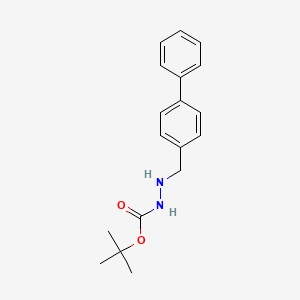 molecular formula C18H22N2O2 B8499616 N1-(tert-butoxycarbonyl)-N2-(4-biphenylylmethyl)hydrazine 