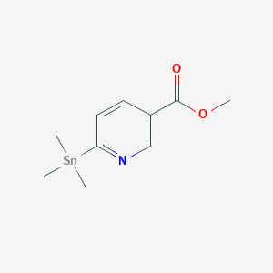 molecular formula C10H15NO2Sn B8499646 Methyl 6-(trimethylstannyl)nicotinate 