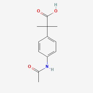 molecular formula C12H15NO3 B8499692 2-(4-Acetylaminophenyl)-2-methylpropionic acid 
