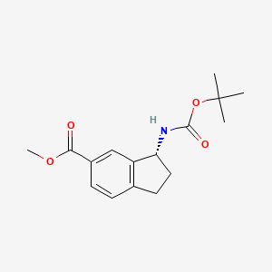molecular formula C16H21NO4 B8499747 (R)-Methyl 3-(tert-butoxycarbonylamino)-2,3-dihydro-1H-indene-5-carboxylate 