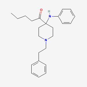 molecular formula C24H32N2O B8499758 1-Pentanone, 1-[4-(phenylamino)-1-(2-phenylethyl)-4-piperidinyl]- CAS No. 61086-26-8