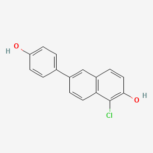 molecular formula C16H11ClO2 B8499874 1-Chloro-6-(4-hydroxyphenyl)-2-naphthol 