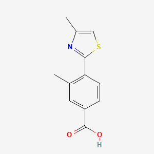 molecular formula C12H11NO2S B8499904 3-Methyl-4-(4-methyl-1,3-thiazol-2-yl)benzoic acid 