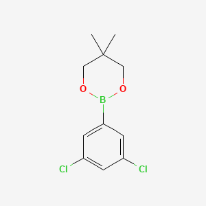 molecular formula C11H13BCl2O2 B8499911 2-(3,5-Dichlorophenyl)-5,5-dimethyl-[1,3,2]dioxaborinane 