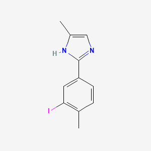 molecular formula C11H11IN2 B8499913 2-(3-iodo-4-methylphenyl)-5-methyl-1H-imidazole 