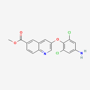 molecular formula C17H12Cl2N2O3 B8500000 3-(4-Amino-2,6-dichloro-phenoxy)-quinoline-6-carboxylic acid methyl ester 