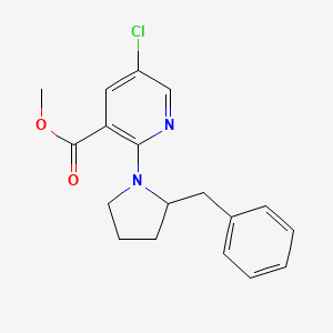 molecular formula C18H19ClN2O2 B8500044 Methyl 2-(2-benzylpyrrolidin-1-yl)-5-chloronicotinate 