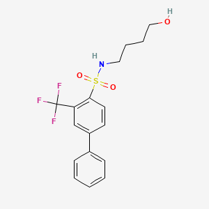 molecular formula C17H18F3NO3S B8500132 [1,1'-Biphenyl]-4-sulfonamide, N-(4-hydroxybutyl)-3-(trifluoromethyl)- CAS No. 871114-04-4