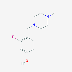 molecular formula C12H17FN2O B8500155 3-Fluoro-4-((4-methylpiperazin-1-yl)methyl)phenol 