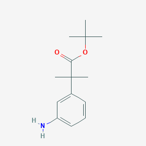 molecular formula C14H21NO2 B8500315 Tert-butyl 2-(3-aminophenyl)-2-methylpropionate CAS No. 252209-97-5