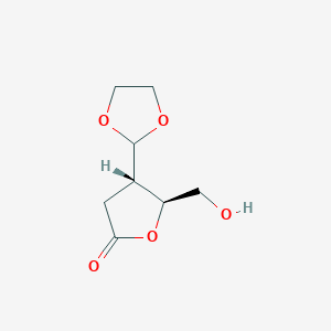 molecular formula C8H12O5 B8500319 (4S,5S)-4-(1,3-dioxolan-2-yl)-5-(hydroxymethyl)dihydrofuran-2(3H)-one CAS No. 140156-47-4