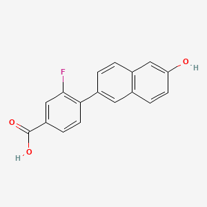molecular formula C17H11FO3 B8500443 3-Fluoro-4-(6-hydroxynaphthalen-2-yl)benzoic acid 