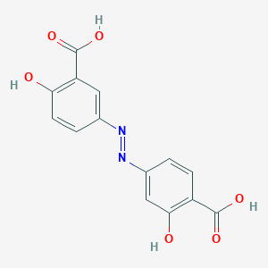 molecular formula C14H10N2O6 B8500610 4-[2-(3-Carboxy-4-oxocyclohexa-2,5-dien-1-ylidene)hydrazinyl]-2-hydroxybenzoic acid CAS No. 95710-82-0