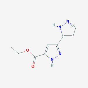 molecular formula C9H10N4O2 B8500642 ethyl 3-(1H-pyrazol-5-yl)-1H-pyrazole-5-carboxylate 