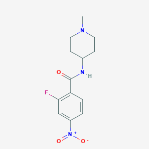 molecular formula C13H16FN3O3 B8500677 2-fluoro-N-(1-methyl-4-piperidyl)-4-nitro-benzamide CAS No. 957855-56-0