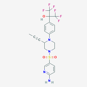 2-(4-(4-((6-Amino-3-pyridinyl)sulfonyl)-2-(1-propyn-1-yl)-1-piperazinyl)phenyl)-1,1,1,3,3,3-hexafluoro-2-propanol