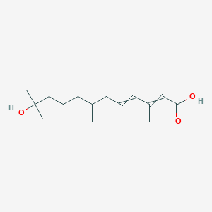 molecular formula C15H26O3 B8500755 11-Hydroxy-3,7,11-trimethyldodeca-2,4-dienoic acid CAS No. 52313-74-3