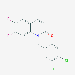 molecular formula C17H11Cl2F2NO B8500774 1-[(3,4-Dichlorophenyl)methyl]-6,7-difluoro-4-methylquinolin-2(1H)-one CAS No. 61298-08-6