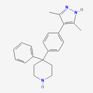 molecular formula C22H25N3 B8500776 4-[4-(3,5-Dimethyl-1H-pyrazol-4-yl)-phenyl]-4-phenyl-piperidine CAS No. 857531-08-9