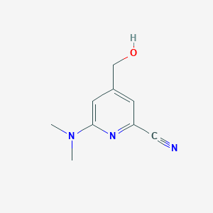 molecular formula C9H11N3O B8500829 6-(Dimethylamino)-4-(hydroxymethyl)picolinonitrile 